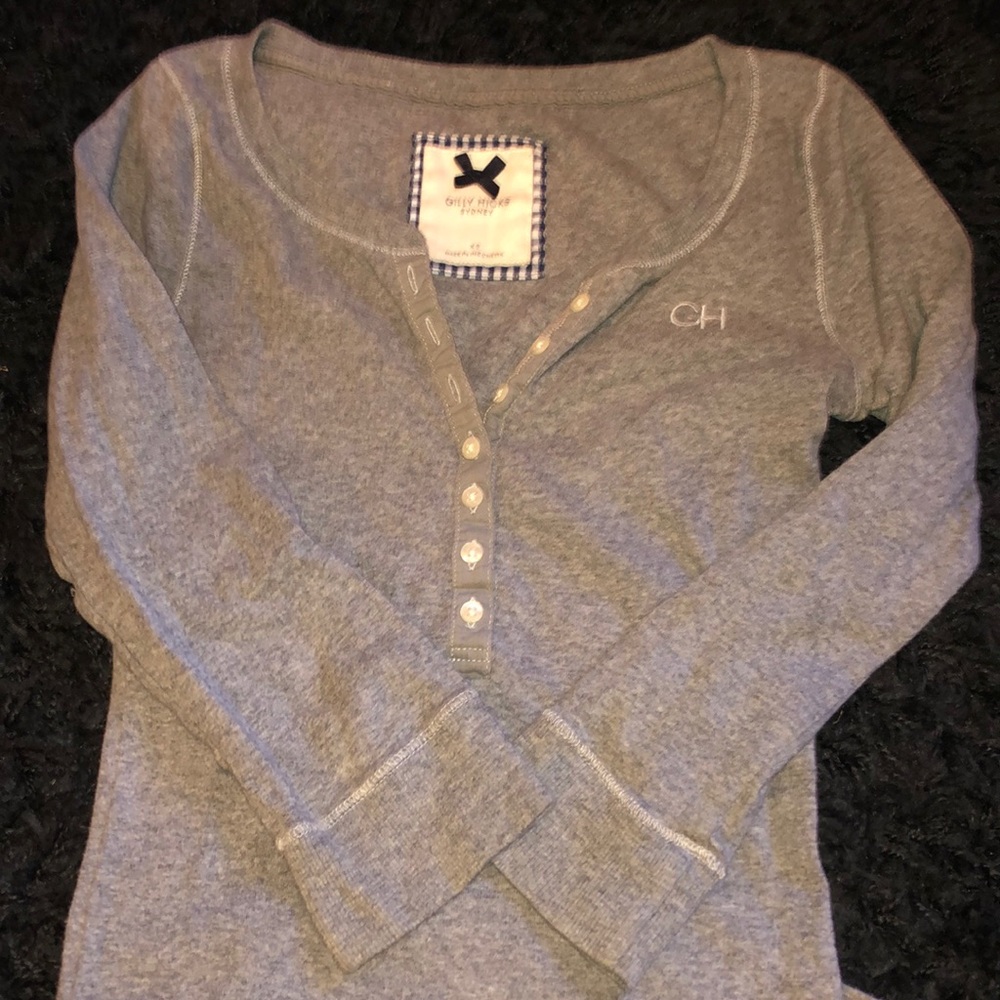 Gully Hicks Gray Quarter Sleeve Shirt- Size XS